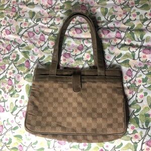 90s tapestry square print Brown and tan vintage shoulder bag bag